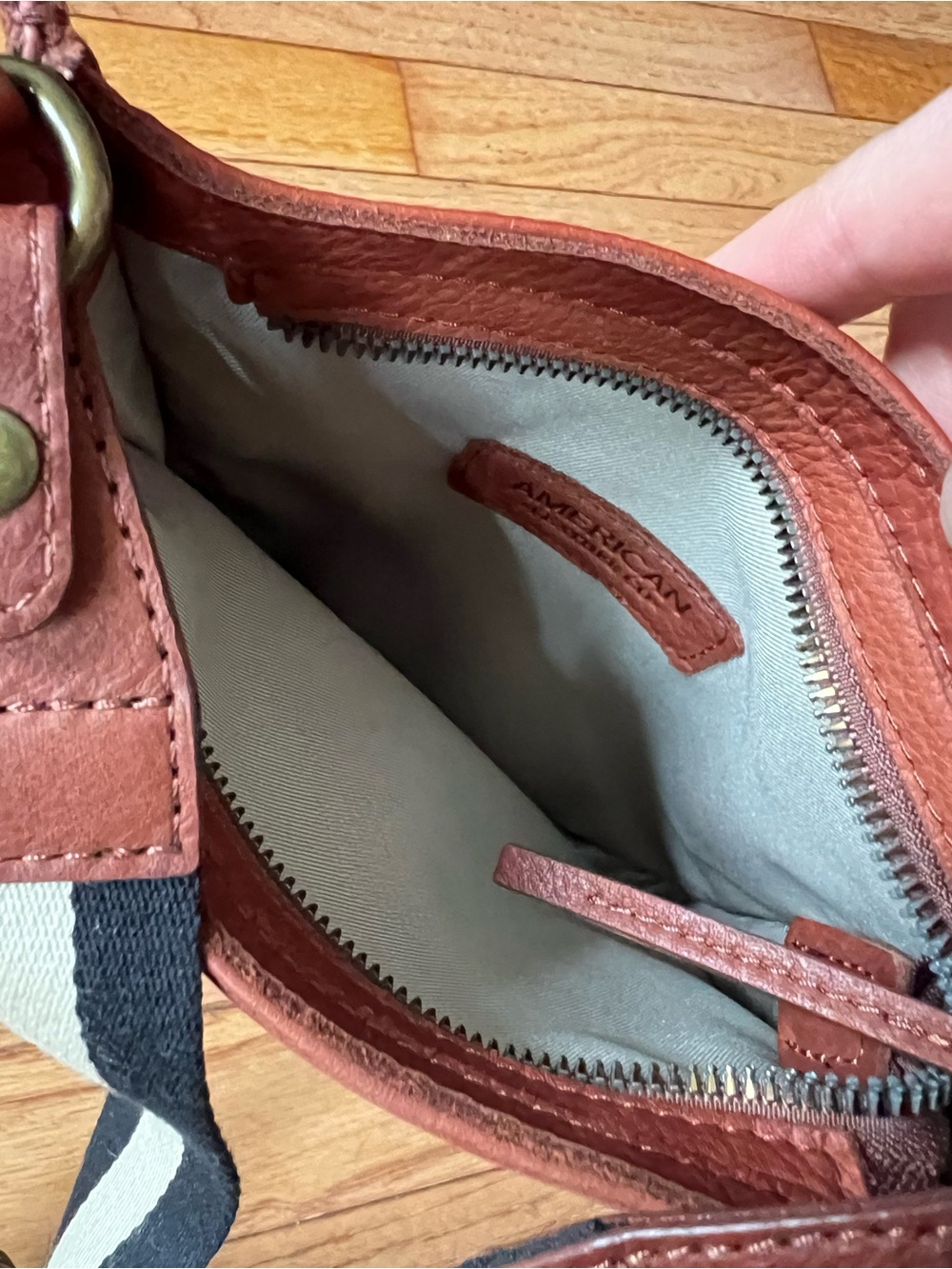 American Leather Co. Cali Crossbody Bag in Cognac Brown - Picture 8 of 11